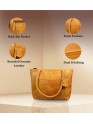 Madosh Genuine Leather Yellow Tote Bag Messenger Bag Ladies Purse Women's Shoulder Satchel Handbag